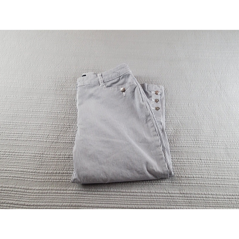 Coastal Nautical Striped Deck Pants Navy White Karen Scott Women's Size 10 - Picture 14 of 14